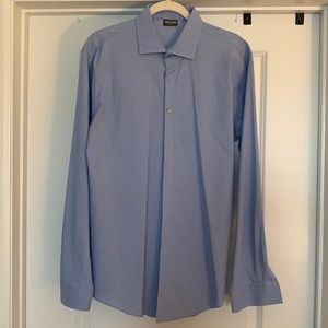 Kenneth Cole reaction slim fit button down ceil blue